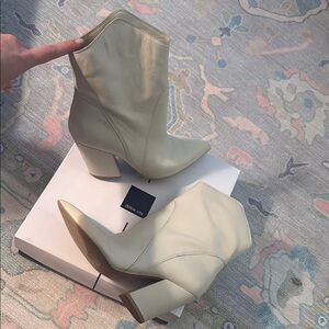 Dolce Vita Cream Heeled Boots Western Style